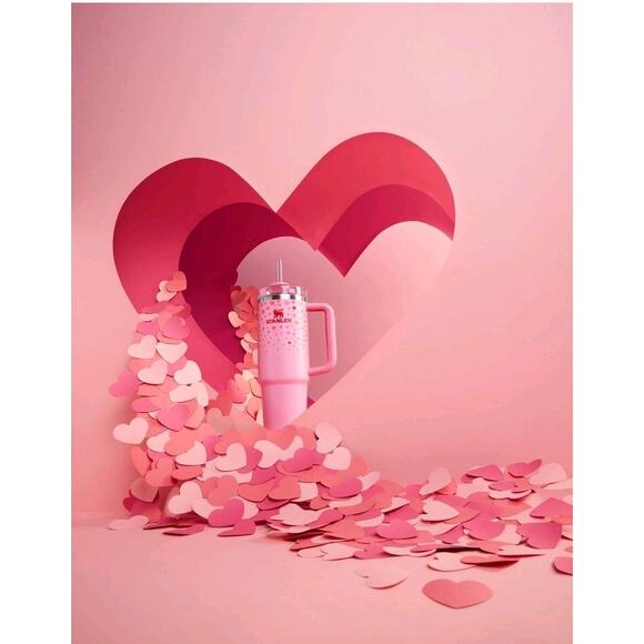 STANLEY TUMBLER 30 OZ. VALENTINE SWEET HEARTS ST. STEEL H2.0 FLOWSTATE QUENCHER - Picture 5 of 8